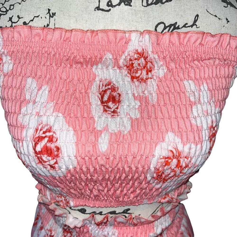 Angashion‎ 2 piece floral crop top maxi dress small - Picture 3 of 7